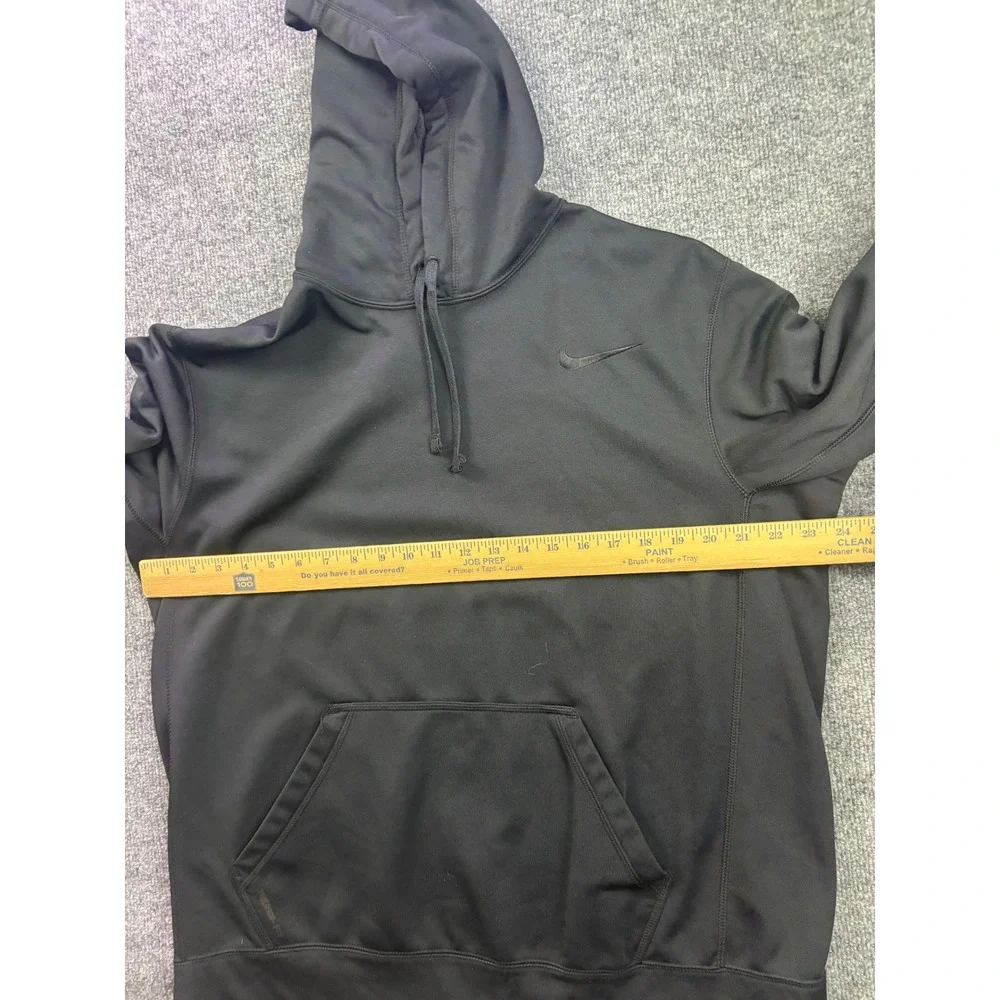 Nike Therma-FIT Hoodie Mens Large Black Pullover Swoosh Athletic Sweatshirt